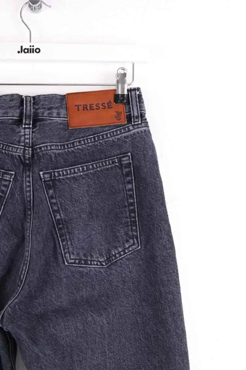 Jean droit Tresse Anthracite en Coton