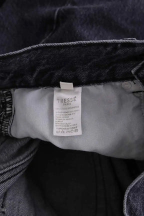 Jean droit Tresse Anthracite en Coton