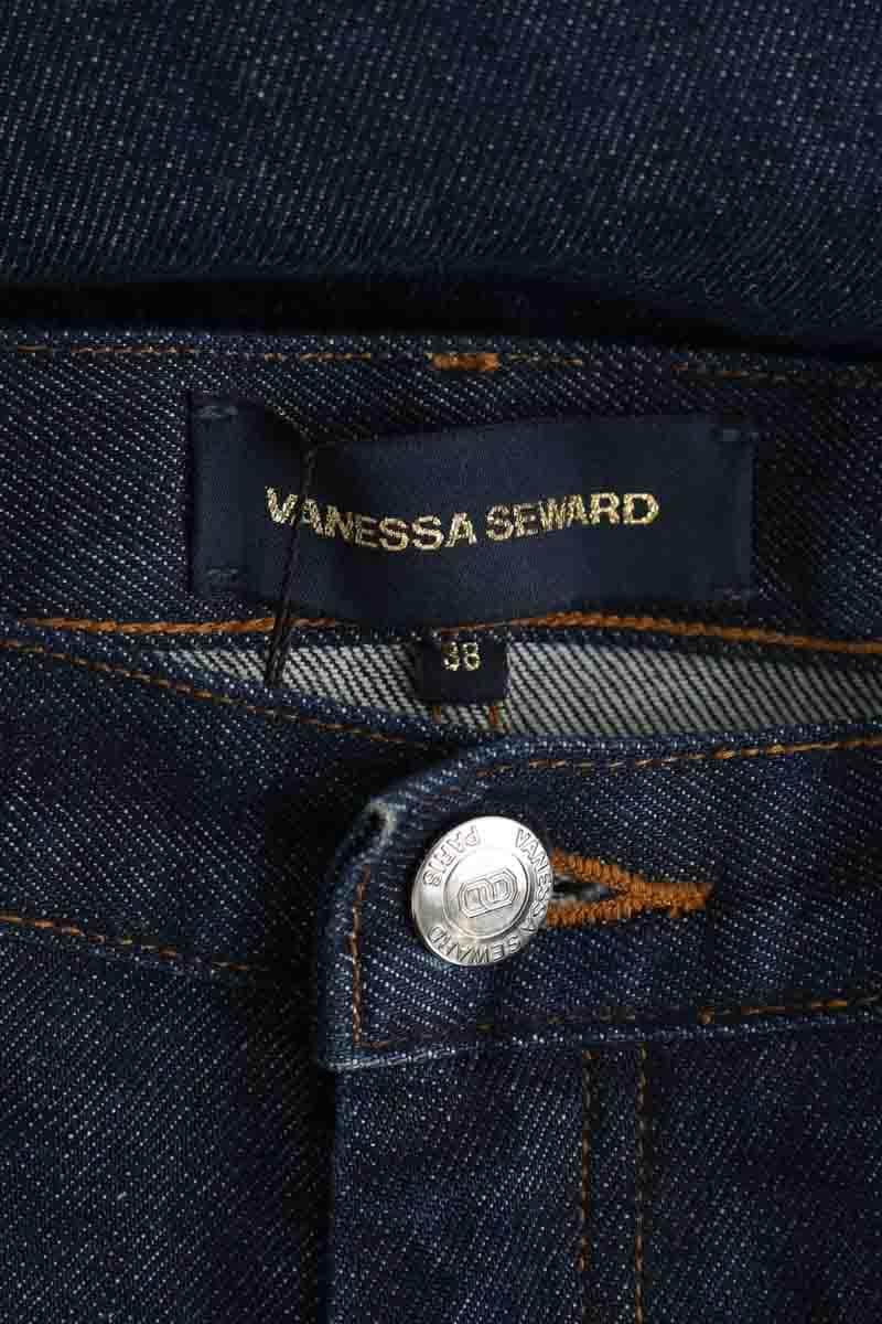 Jean droit Vanessa Seward Bleu en Coton