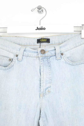 Jean droit Versace Bleu en Coton