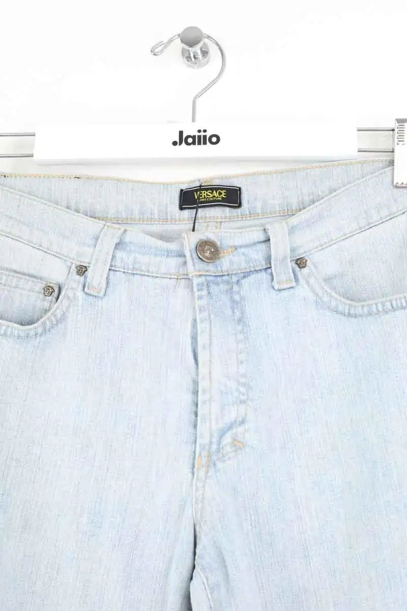 Jean droit Versace Bleu en Coton