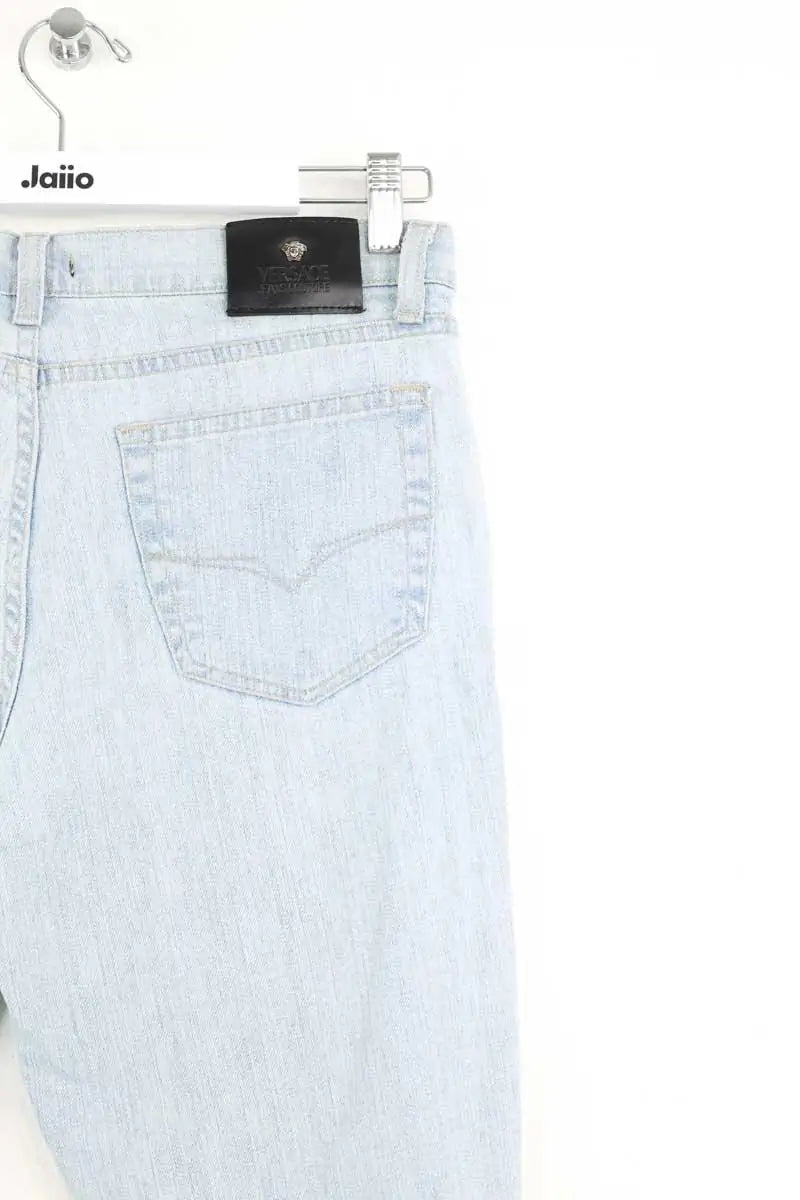 Jean droit Versace Bleu en Coton