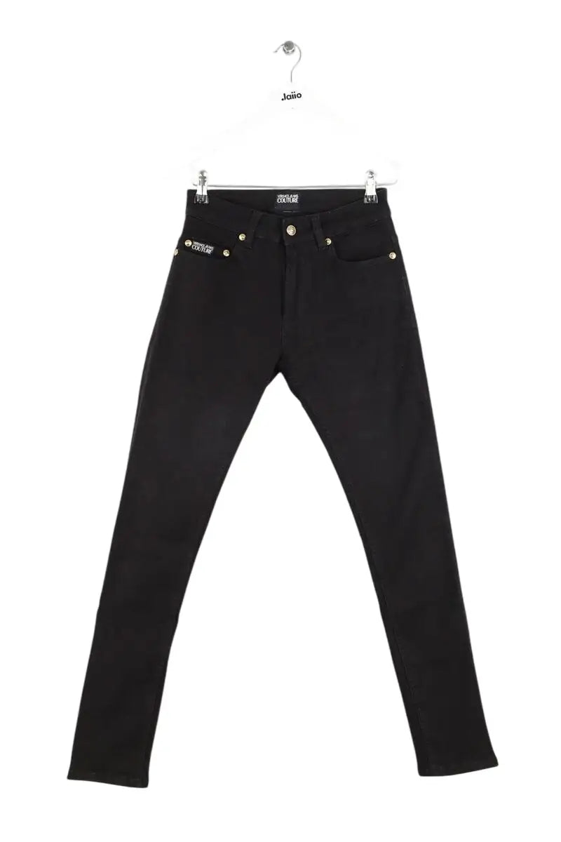 Jean droit Versace Noir en Coton, taille S - Seconde Main