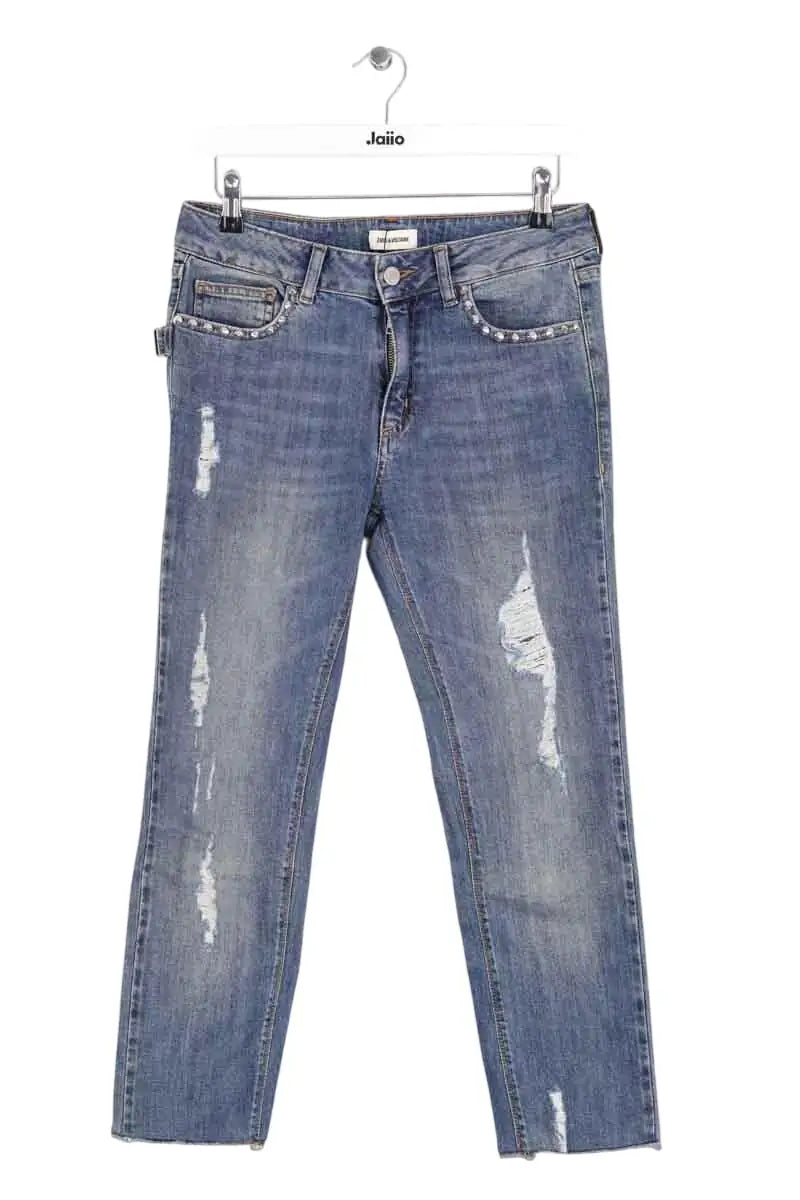 Jean droit Zadig & Voltaire Bleu en Coton, taille XS - Seconde Main