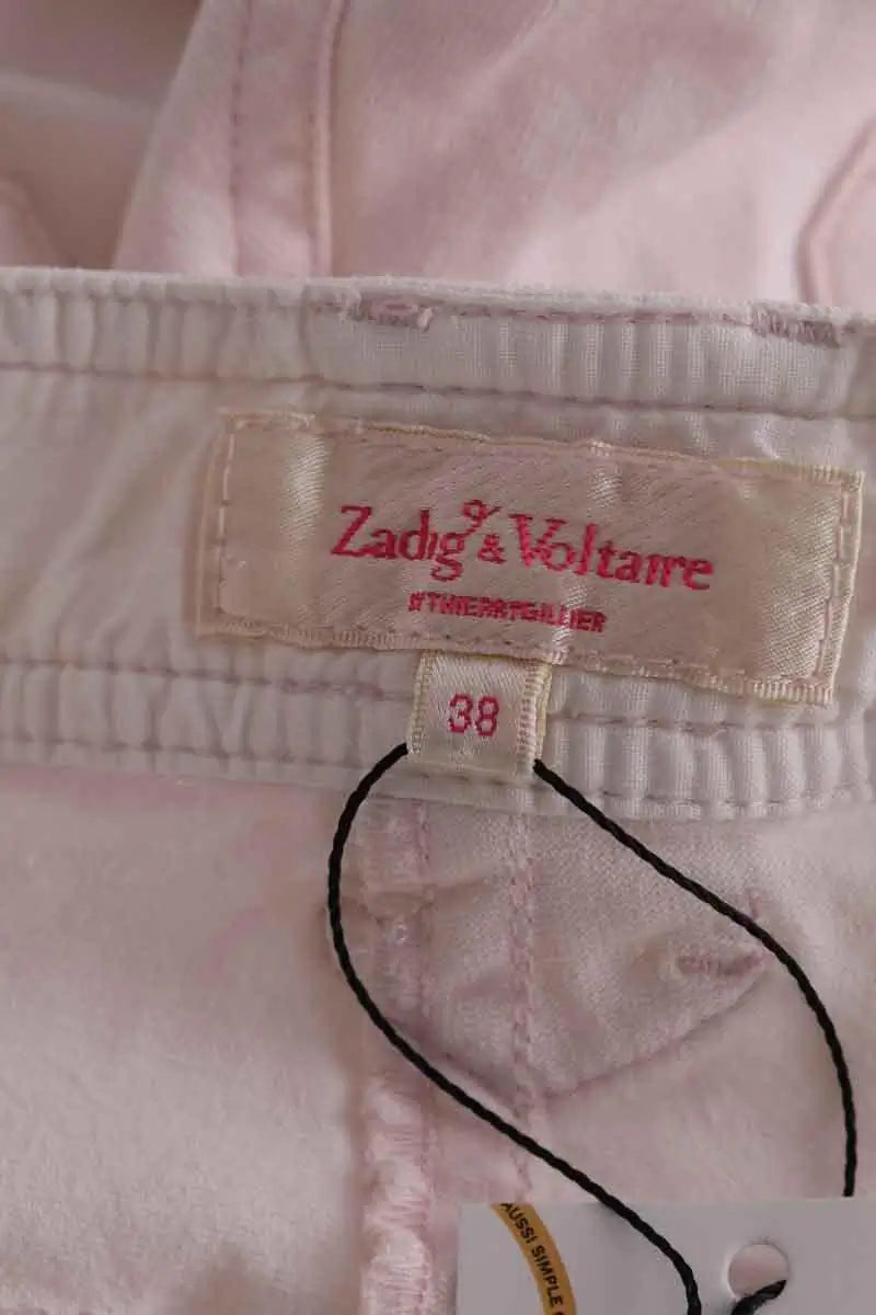 Jean droit Zadig & Voltaire Rose en Coton