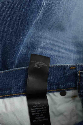 Jean Haikure Bibi real blue Bleu en Coton