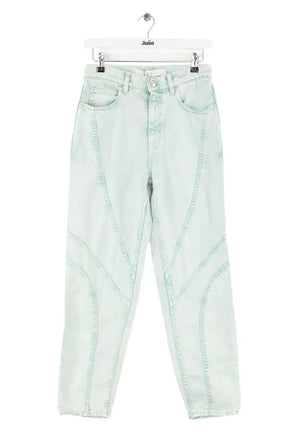 Jean Iro Naythe Turquoise en Coton, taille M - Seconde Main