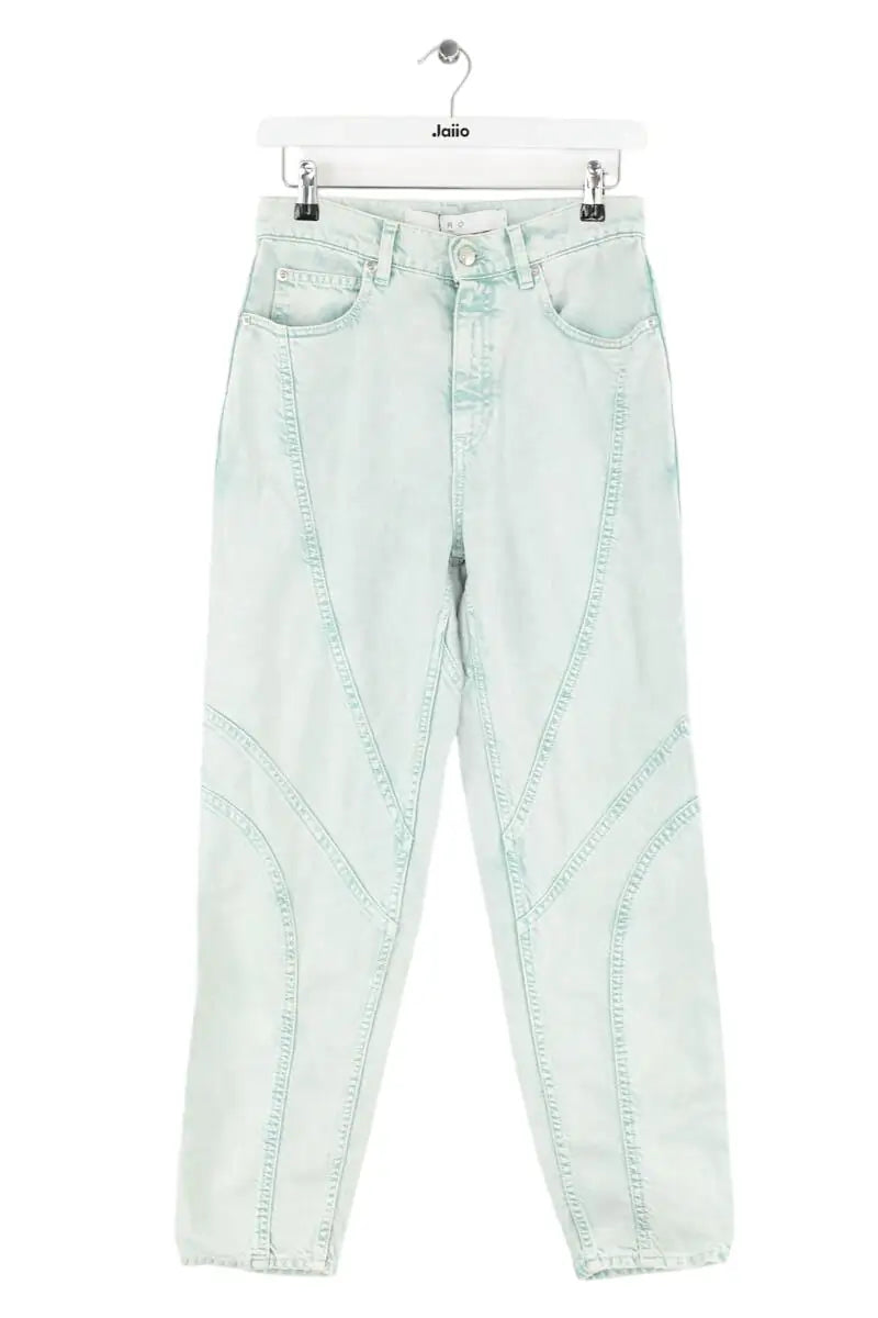 Jean Iro Naythe Turquoise en Coton, taille M - Seconde Main