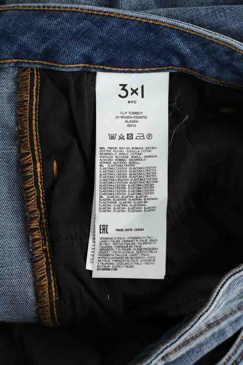 Jean large 3x1 Alaska flip tomboy Bleu en Coton