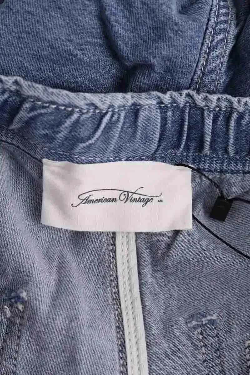 Jean large American Vintage Bleu en Coton