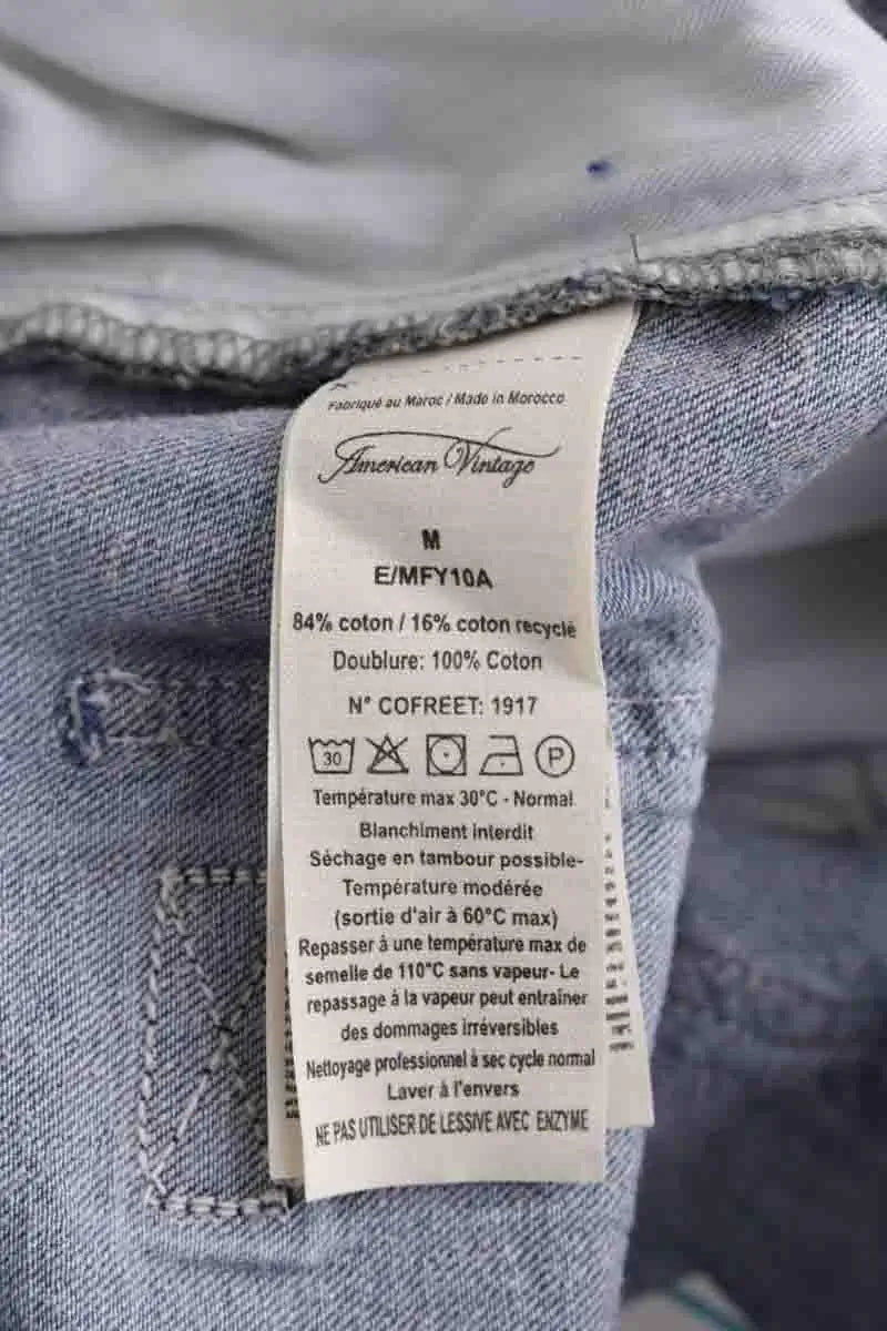 Jean large American Vintage Bleu en Coton