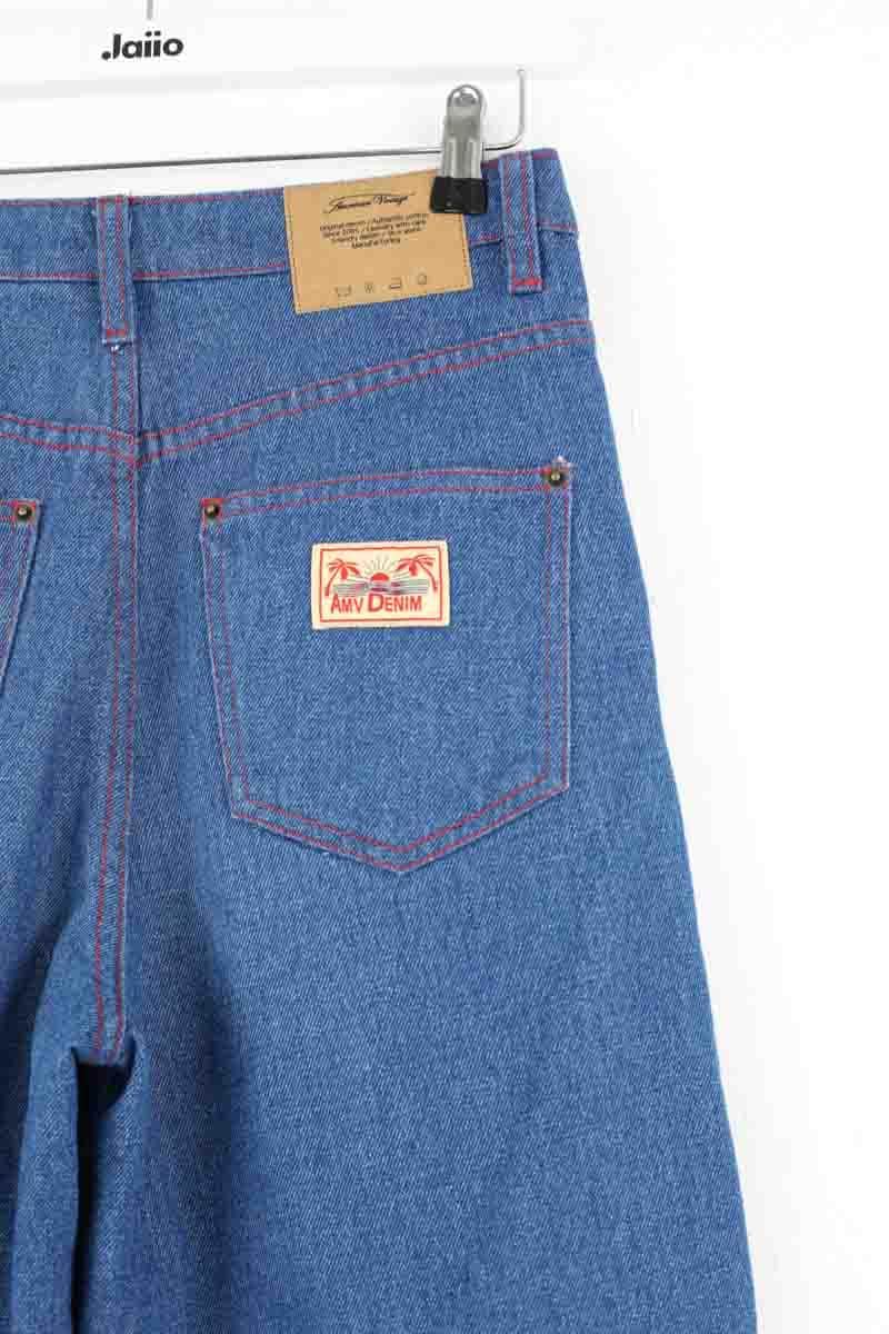 Jean large American Vintage Bleu en Coton