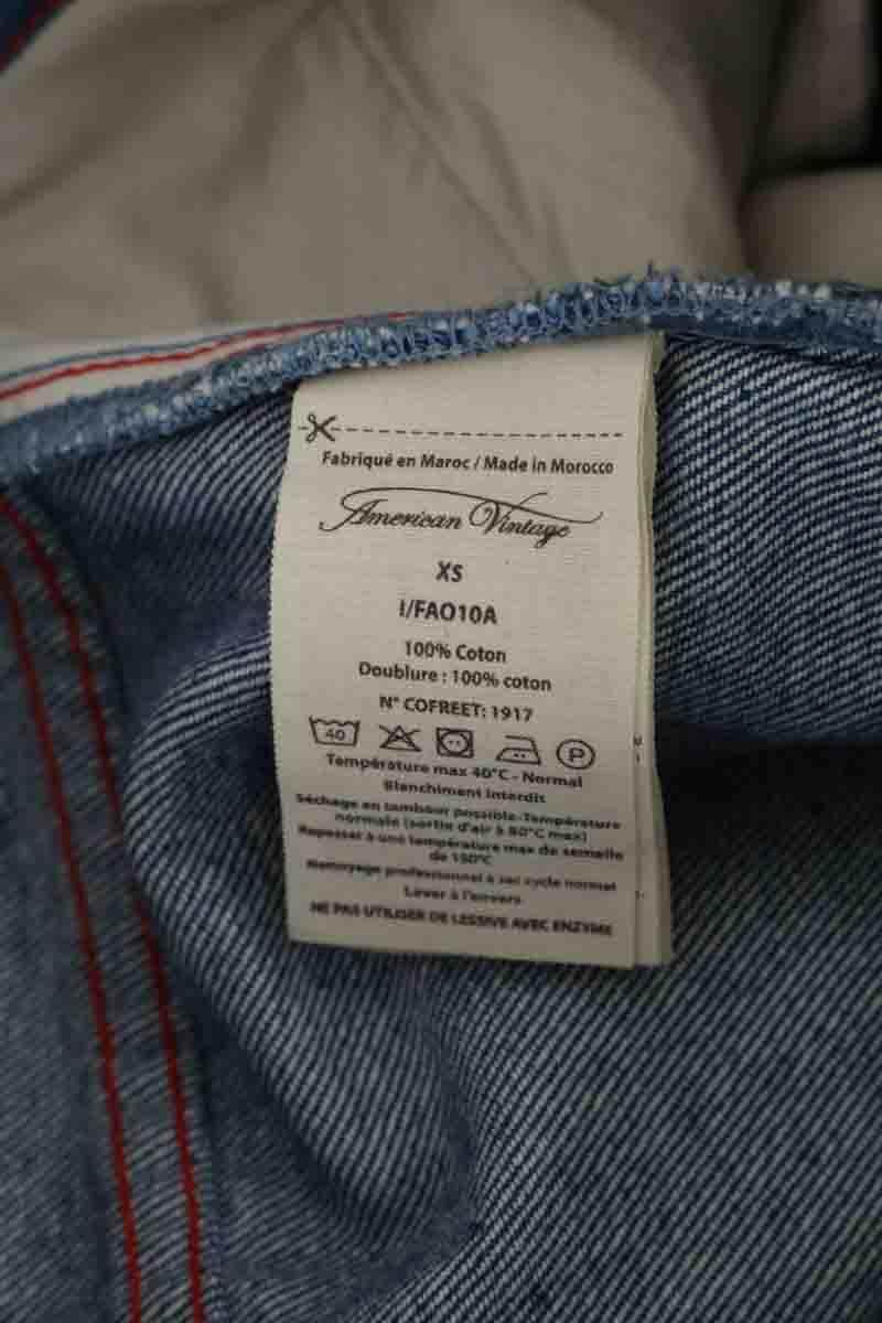 Jean large American Vintage Bleu en Coton