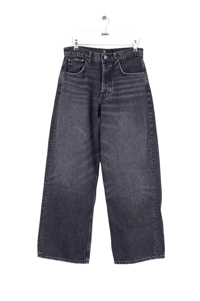 Jean large Anine Bing Noir en Coton, taille XS - Seconde Main