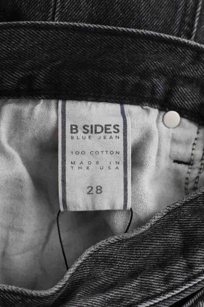 Jean large B Sides Noir en Coton