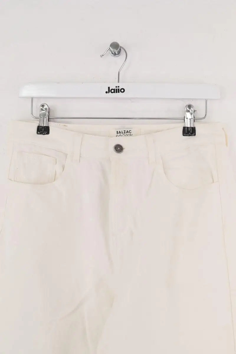 Jean large Balzac Blanc en Coton
