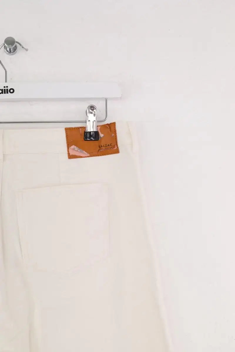 Jean large Balzac Blanc en Coton