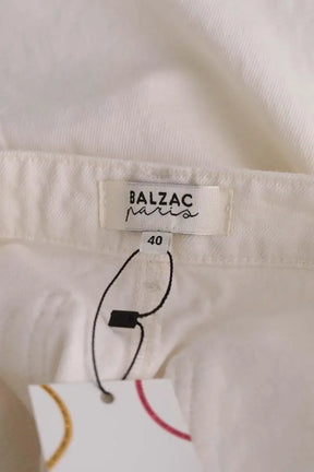Jean large Balzac Blanc en Coton