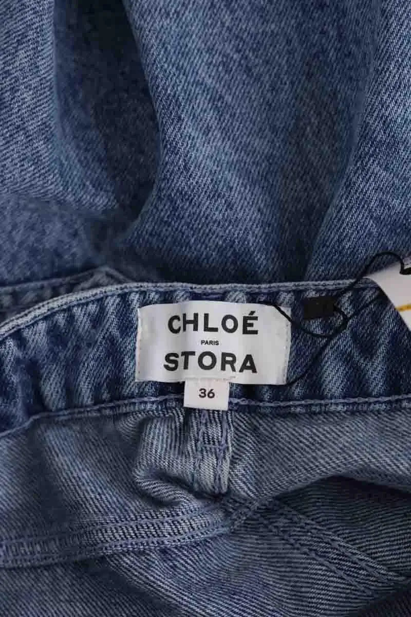 Jean large Chloé Stora Bleu en Coton