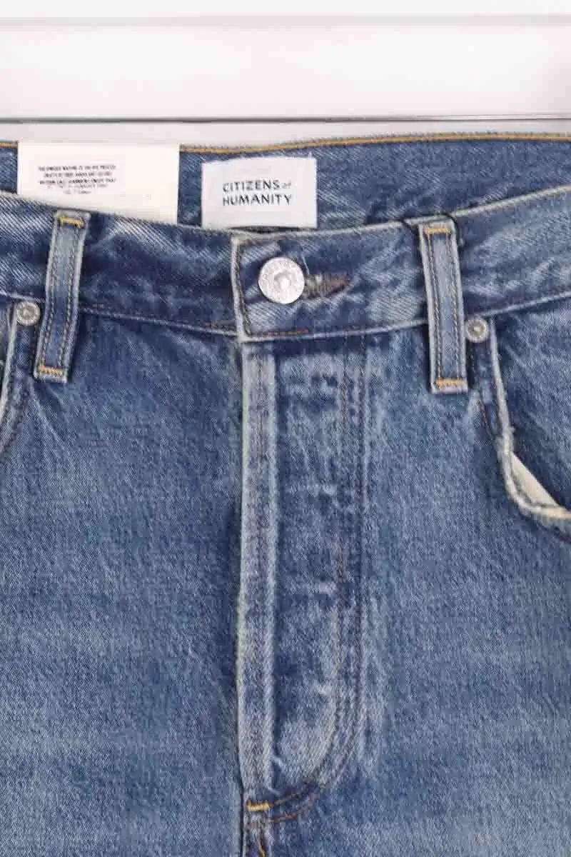 Jean large Citizens of Humanity Bleu en Coton