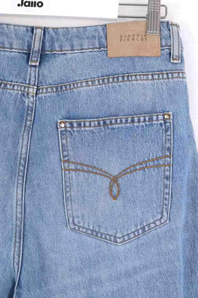 Jean large Claudie Pierlot Bleu en Coton