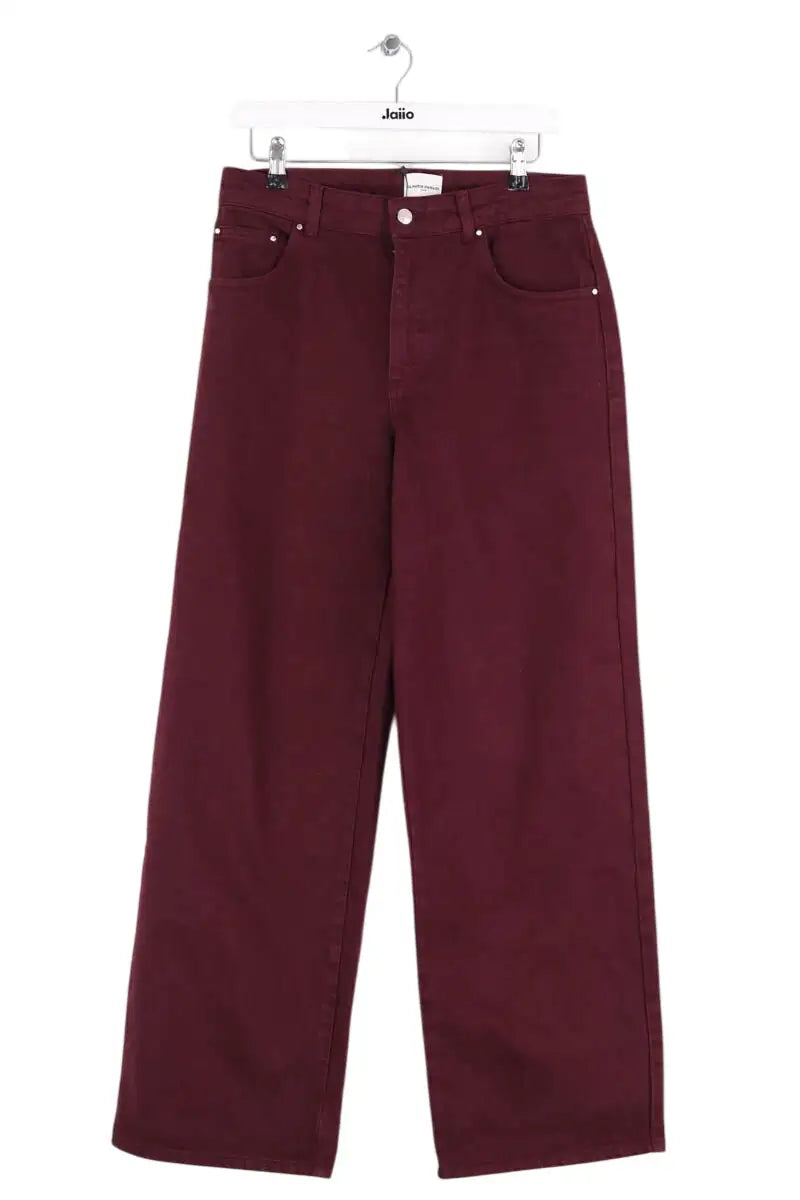 Jean large Claudie Pierlot Bordeaux en Coton, taille M - Seconde Main