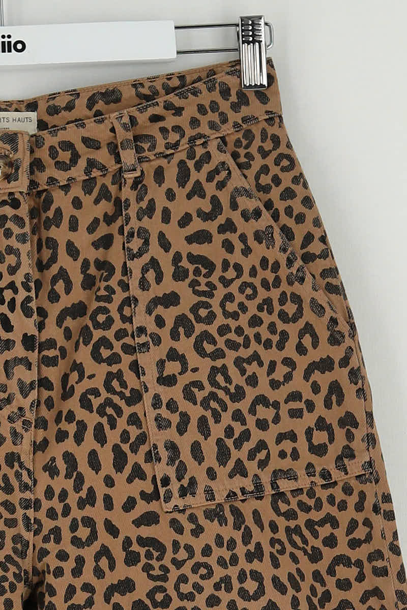 Jean large Des Petits Hauts Marron en Coton
