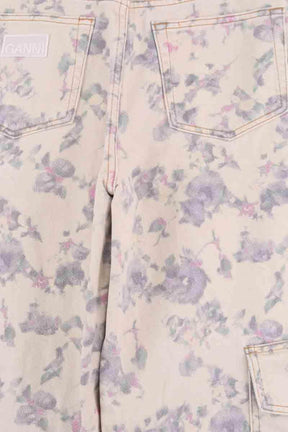 Jean large Ganni Ecru en Coton