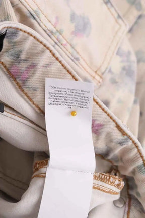 Jean large Ganni Ecru en Coton