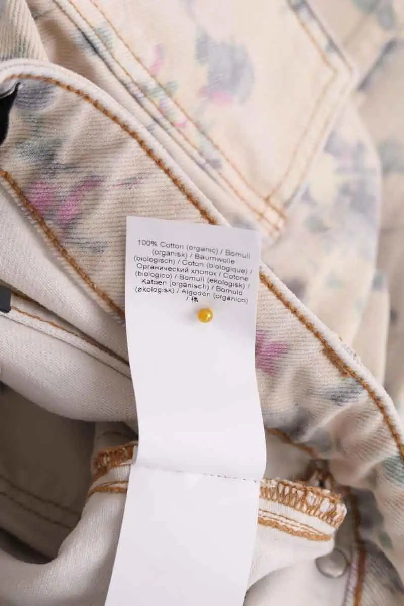 Jean large Ganni Ecru en Coton