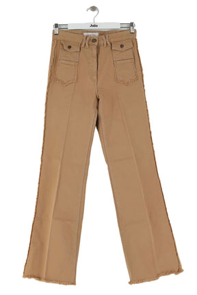 Jean large Gerard Darel Camel en Coton, taille M - Seconde Main