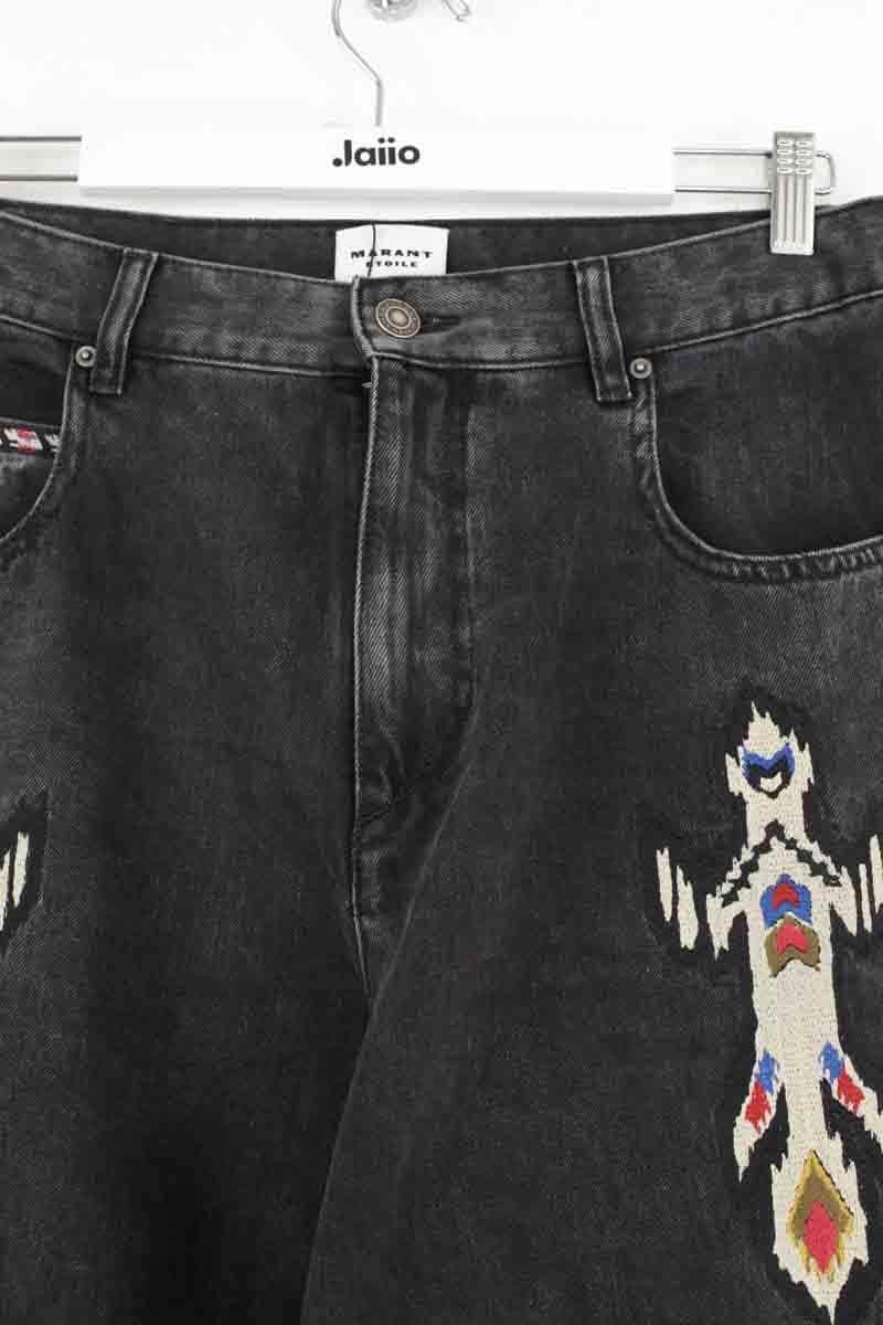 Jean large Isabel Marant Étoile Noir en Coton