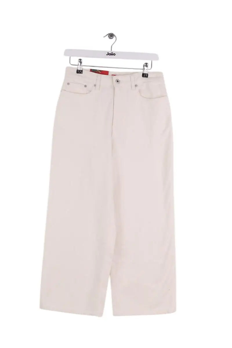 Jean large Kenzo Solid sumire cropped Blanc en Coton, taille XS - Seconde Main