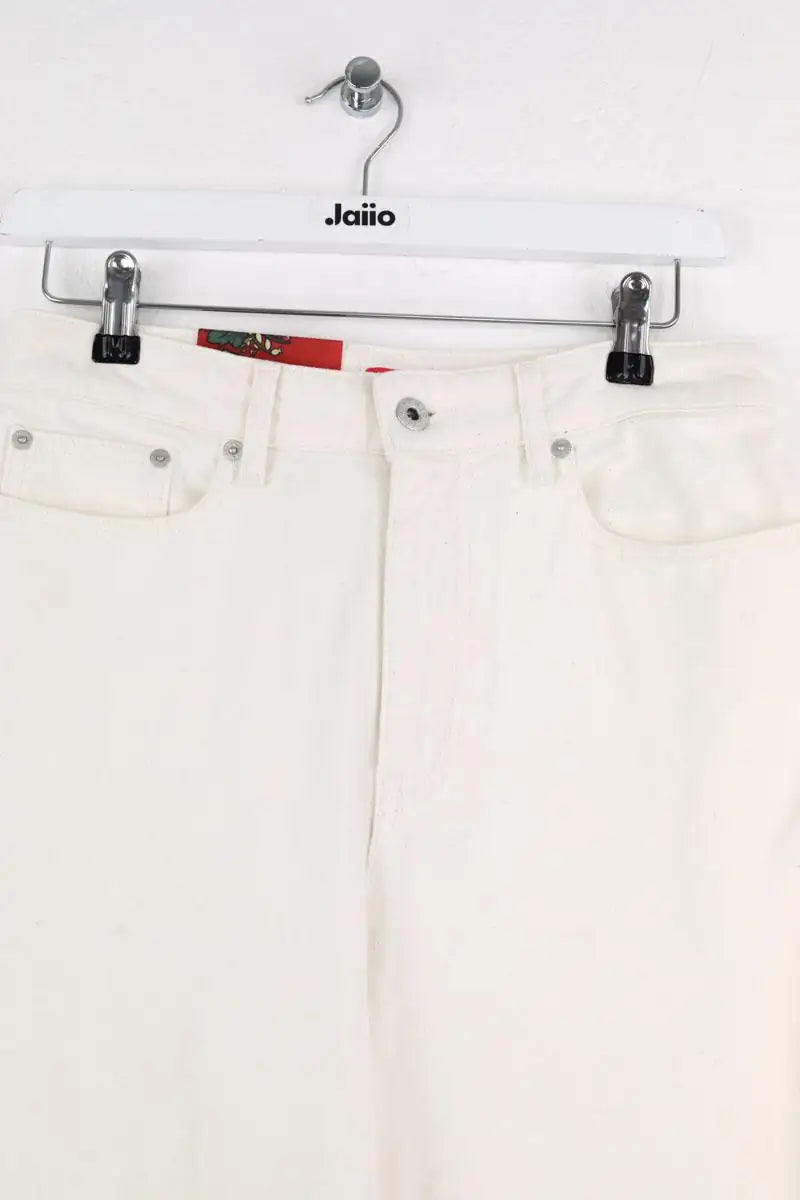 Jean large Kenzo Solid sumire cropped Blanc en Coton