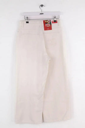 Jean large Kenzo Solid sumire cropped Blanc en Coton