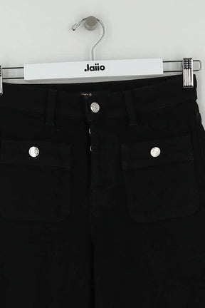 Jean large Maje Noir en Coton