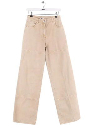 Jean large Nina Ricci Beige en Coton, taille XS - Seconde Main