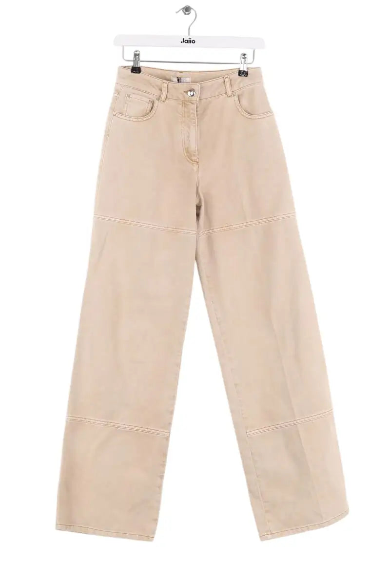 Jean large Nina Ricci Beige en Coton, taille XS - Seconde Main