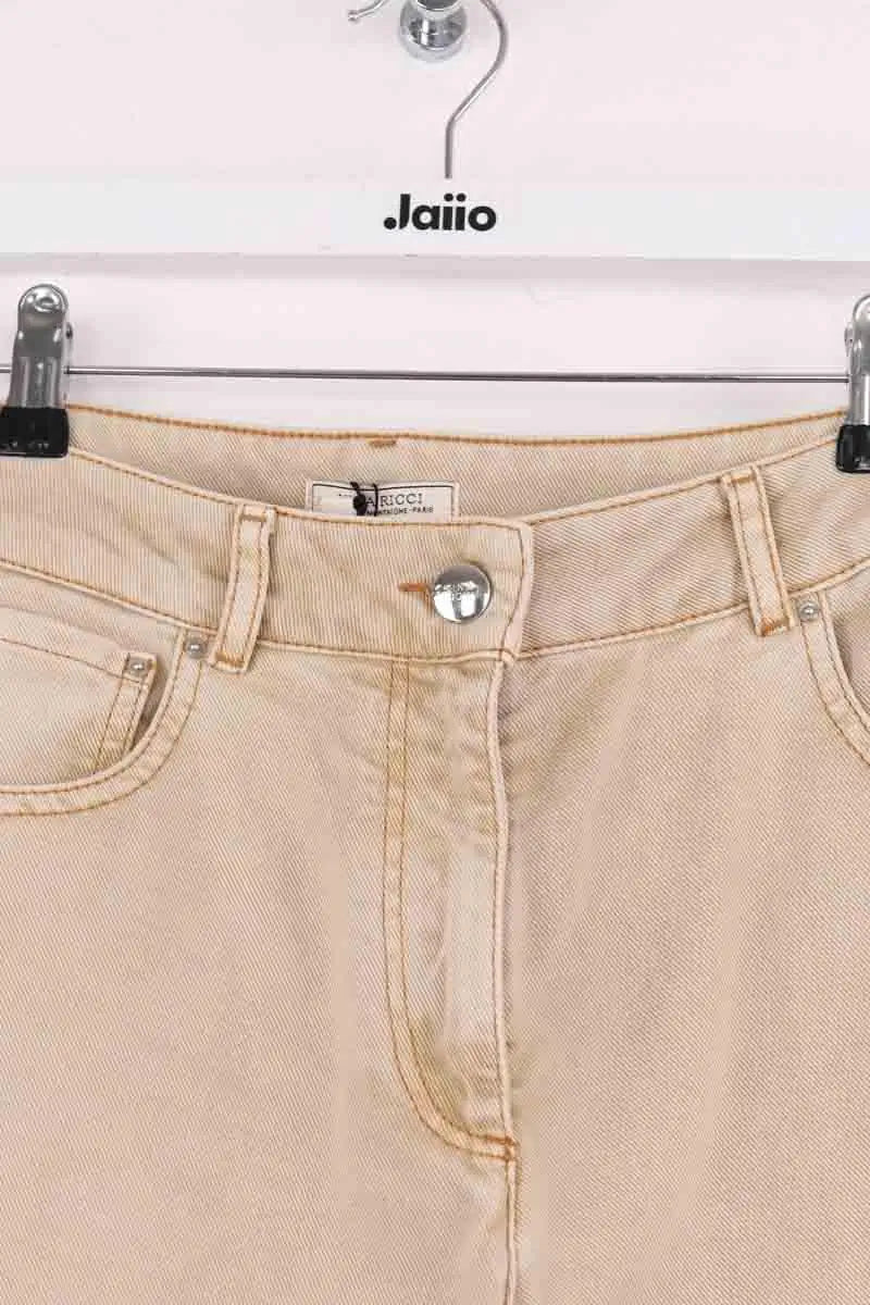 Jean large Nina Ricci Beige en Coton