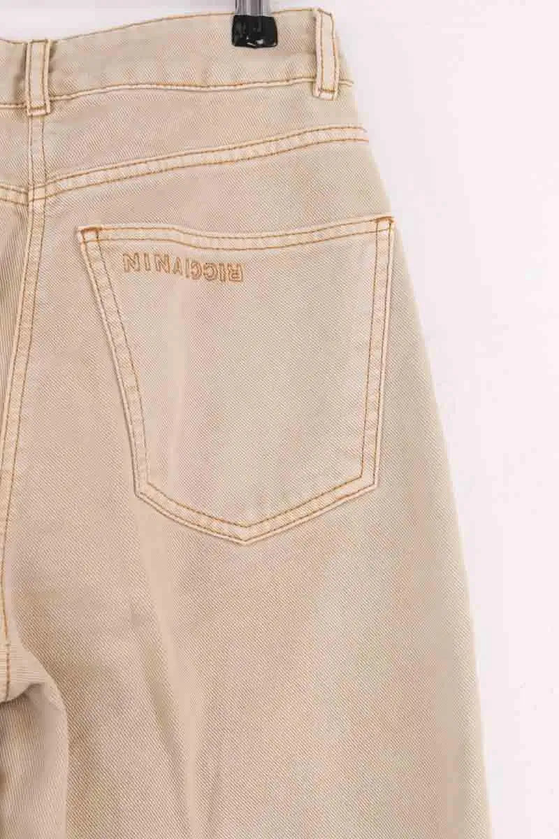 Jean large Nina Ricci Beige en Coton