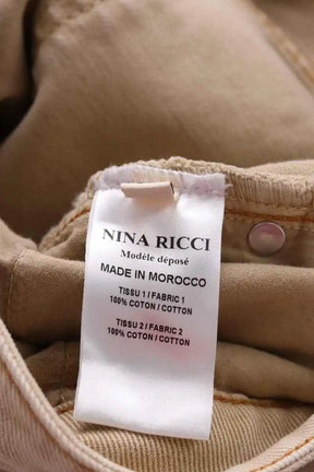 Jean large Nina Ricci Beige en Coton
