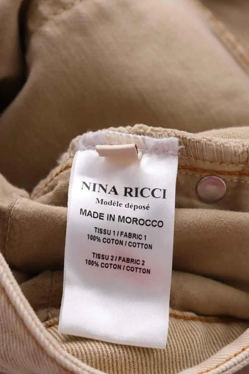 Jean large Nina Ricci Beige en Coton