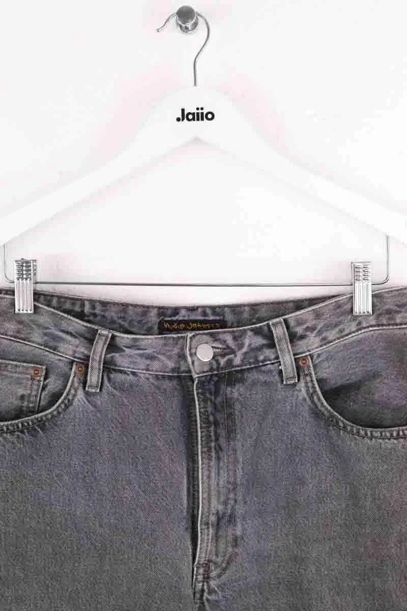 Jean large NUDIE JEANS CO Anthracite en Coton