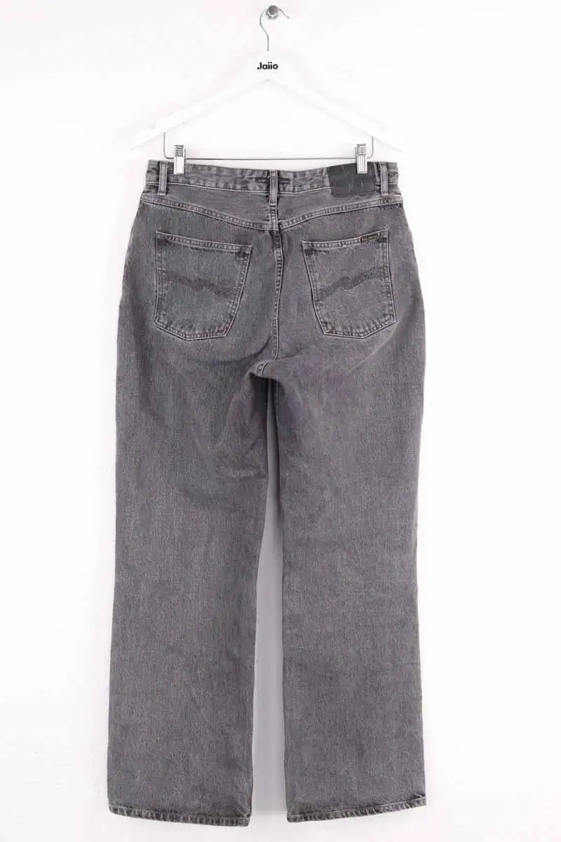 Jean large NUDIE JEANS CO Anthracite en Coton