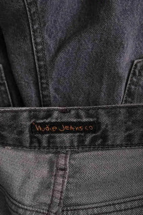 Jean large NUDIE JEANS CO Anthracite en Coton