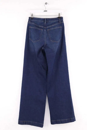 Jean large Reformation Bex Super Stretch High Rise Wide Leg Long Jeanss Bleu en Coton - élasthanne