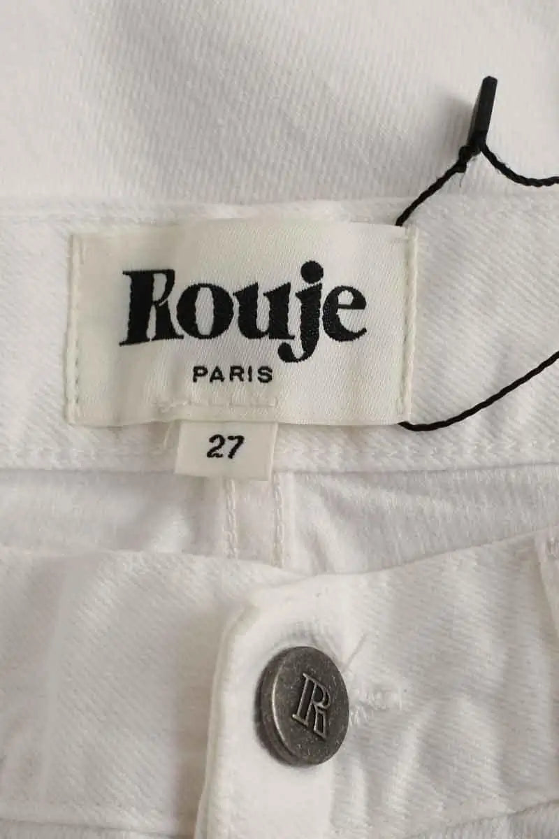 Jean large Rouje Blanc en Coton