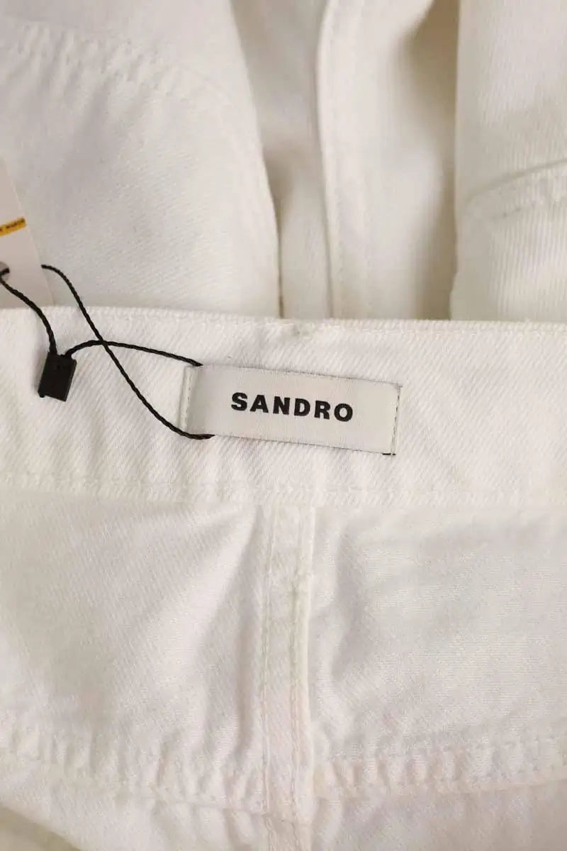 Jean large Sandro Blanc en Coton