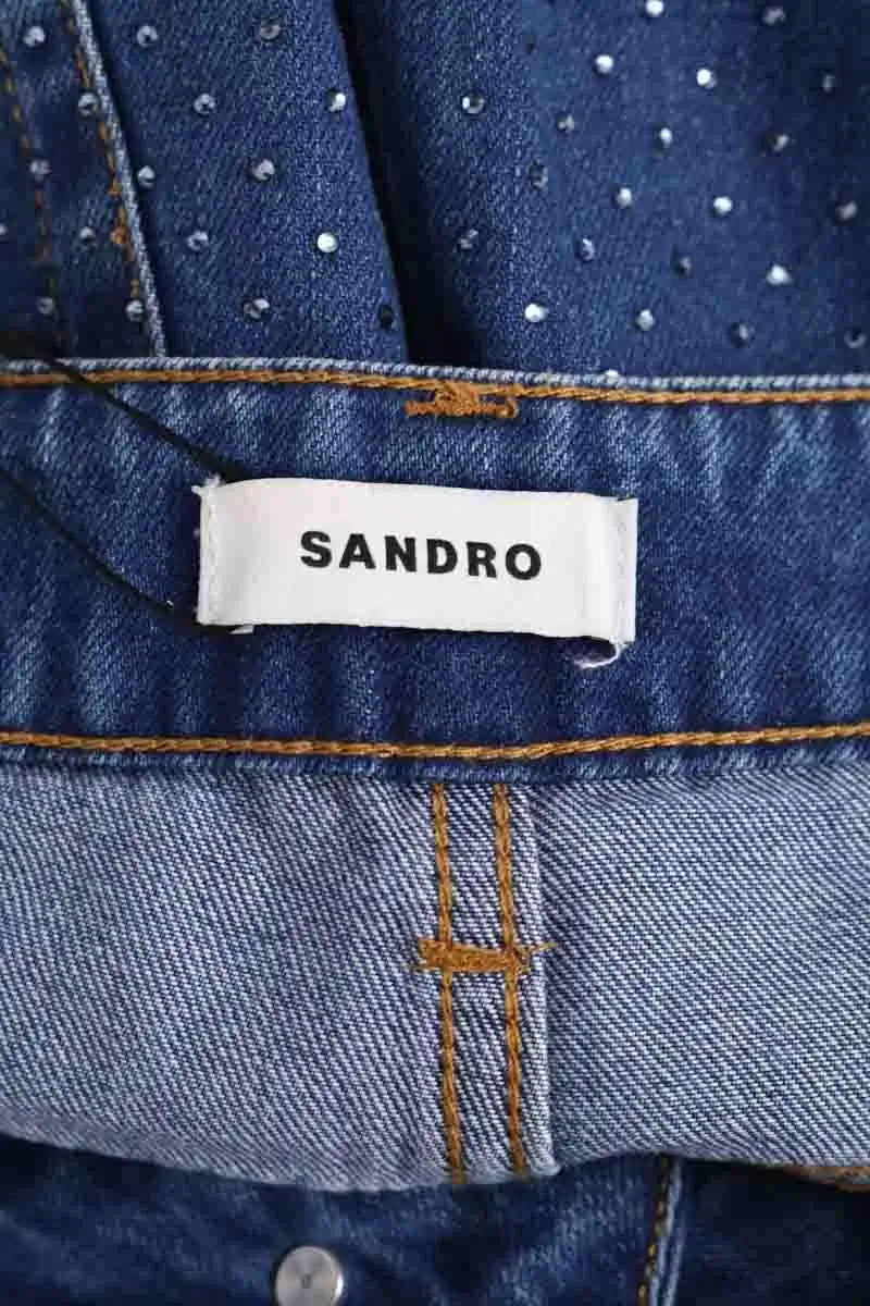 Jean large Sandro Bleu en Coton