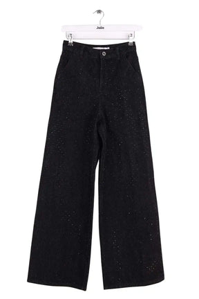 Jean large Self-Portrait Noir en Coton, taille S - Seconde Main